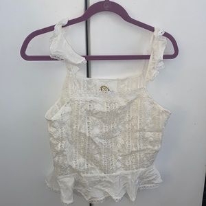 White Ida Blue Life Top